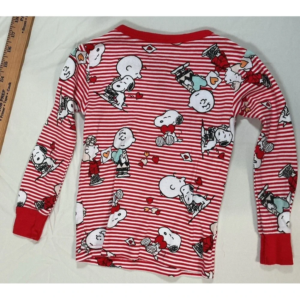Peanuts Snoopy Woodstock Valentines Pajamas Set 5T Red White